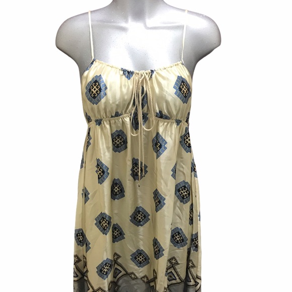Banana Republic 100% Silk Maxi Dress Spaghetti Straps Beach Coastal Boho Sz 6 S - Picture 7 of 7